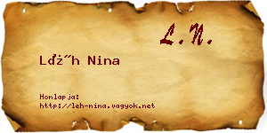 Léh Nina névjegykártya